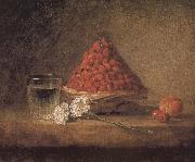 Jean Baptiste Simeon Chardin With wild strawberry basket painting